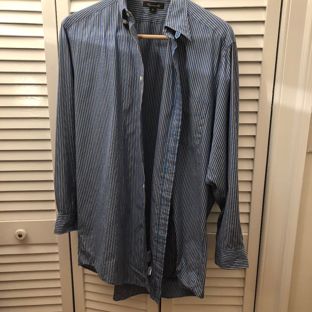 Faconnable men blue striped shirt, blue striped 16